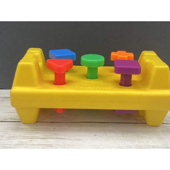 1986 Fisher Price Tap N Turn Bench Baby Toddler Developmental Toy Set NO HAMMER - Picture 3 of 10